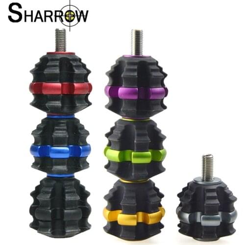 1pc Archery Bow Stabilize Aluminum Alloy and Rubber Damping Shock Absorption Compound Recurve Bow Shooting Hunting Accessories