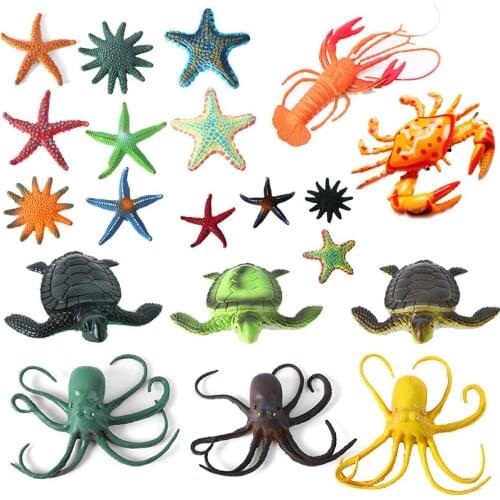 17 Kinds Simulation Sea Animals Figure Collectible Toys Solid Animal Action Figures Kids Movable Toy