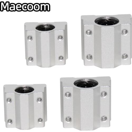 4PCS Linear Ball Bearing Slide Block SCS8UU SCS10UU SCS12UU Linear Shaft Rod CNC 3D Printer Parts Motion Ball Bearing Slider