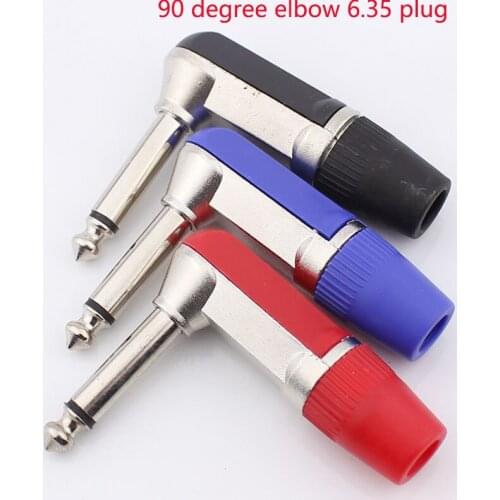 5pcs 6.5 plug big two core 6.5 curved mono plug microphone connector 90 degree elbow 6.35 plug