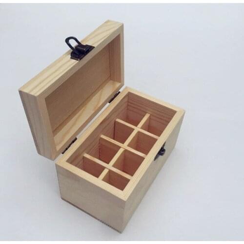 8 Grids Wooden Essential Oil Natural Pine Wood Aromatherapy Boxes 5-15ml For Home Decor Handmade Crafts