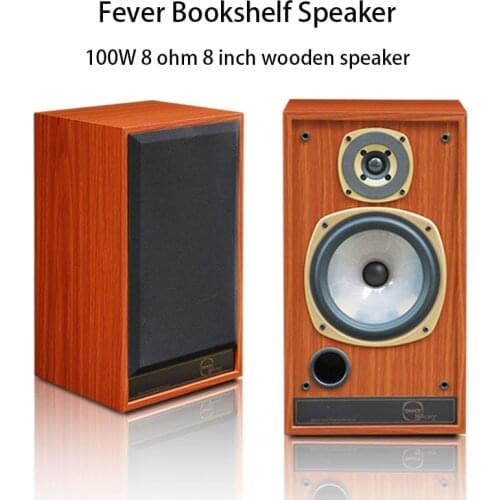 8ohm 100W 8 Inch Speaker Wooden Classical Monitor Speaker Hifi Fever Bookshelf Speaker Passive 2.0 Pair Box Speaker 40~20Khz