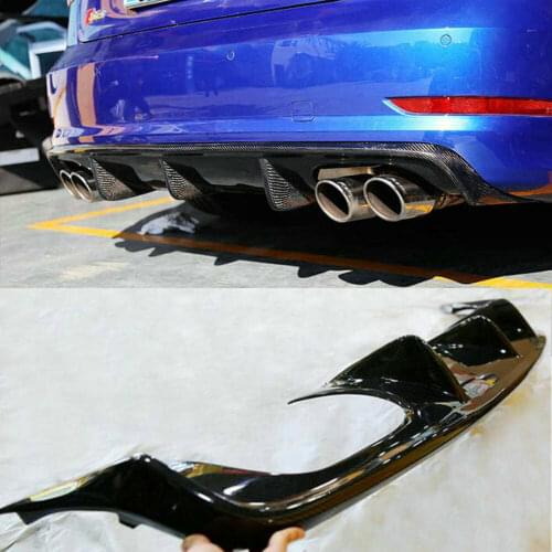 A3 S3 Carbon Fiber Diffuser Auto Car Rear Bumper Wing Spoilers for A udi A3 S3 Bodykit 2014-2017 body kits rear bumpers