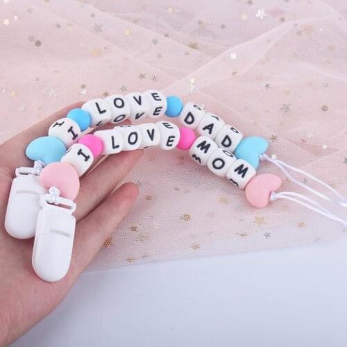 Baby Pacifier Holder Silicone Teether Chain Newborn Teething Toys For Teeth Dummy Clip Soother Nipple Holder Silicone Baby Toys