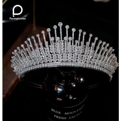 New Tiaras Cubic Zirconia Wedding Crowns Bridal Headwear Luxury Pageant Hair Jewelry Women Headpieces Birthday Gift