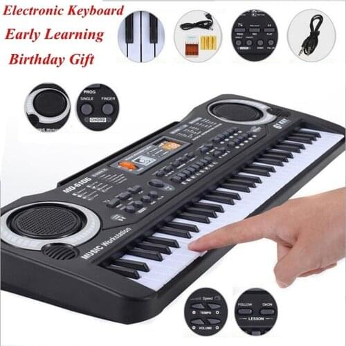 61 Keys Piano Digital Music Electronic Keyboard KeyBoard Black Electric Piano Kids Gift with microphone Keyboard instrument HOT