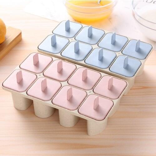 8 Hole Ice Cream Mold Ice Pop Cube Popsicle Barrel Mold Dessert DIY Mould Maker Tool with Popsicle Stick