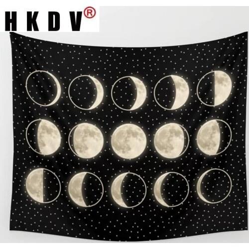 GREN Black Moon Phase Tarot Tapestry Wall Hanging Covering Rugs Background Towel Beach Mat Blanket Art Bedroom Dorm Home Decor