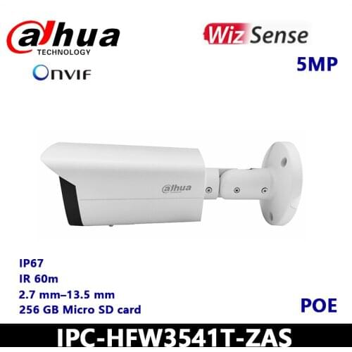 DaHua 5MP IP Camera Lite AI IR Vari-focal Bullet Network Camera IPC-HFW3541T-ZAS H.265+ IP67 protection