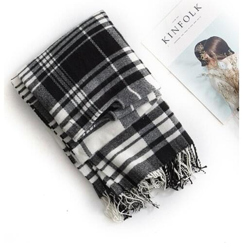 JHBeute Fashion Womens Autumn Scarf Classic Plaid Color Soft Leisure Warm Scarf and Small Narrow Shawl Neckerchief Female
