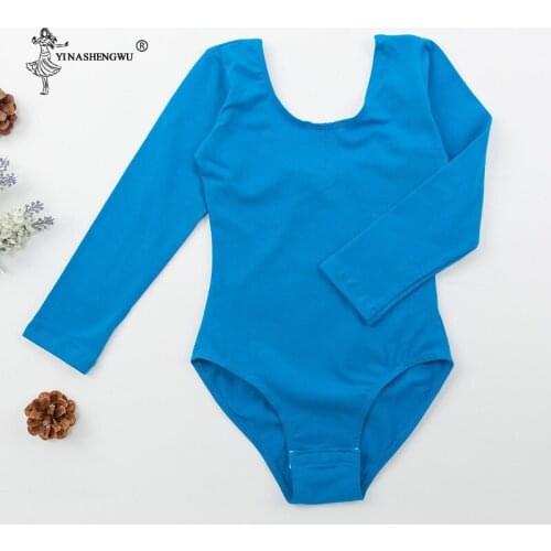 Classic Girls Leotard Team Basic Long Sleeve Ballet Dance Leotards With Button Bottom Variety of Colors Multiple Colour Leotard