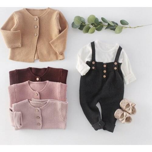 Newborn Baby Romper Set Baby Girl Boy Clothes Spring Winter Knitted Baby Clothes Infant Toddler Girls Cardigan Boys Jumpsuit Set