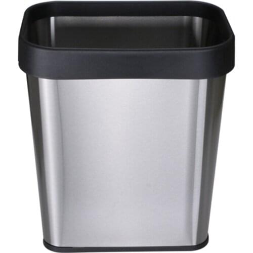 Stainless Steel Trash Can 12L Large Kitchen Garbage Bin Rubbish Waste Container Bathroom Kitchen Office Decor
