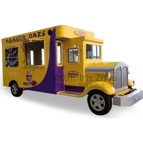 Customized Mobile Hot Dog Food Cart, Ice Cream Food Cart Trailer, Outdoor Street Mobile Fast Food Cart For Sale