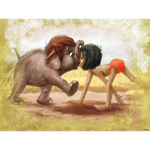 Cartoon Elephant and Beauty Series 5D Full Square/Round Diamond Painting Cross Stitch Diamond Embroidery Decorative Square