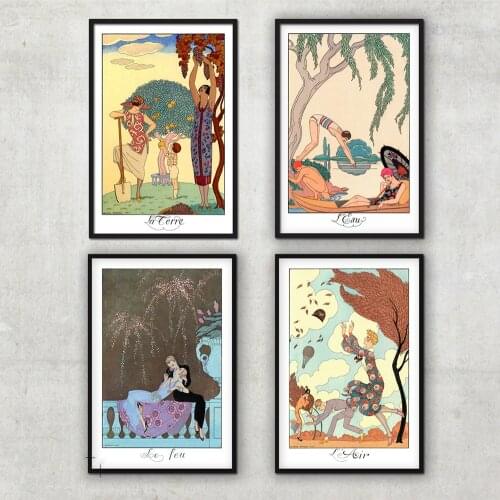 Nordic Posters and Prints Elements Wall Art Cartoons Canvas Painting Retro Wall Pictures for Living Room Home Decor No Frame