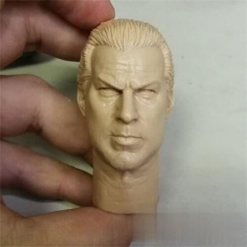 Unpainted 1/6 Scale Wushu Star Stephen Head Sculpt Model For Action Figure Dolls Soldier Accessories Painting Exercise No.131
