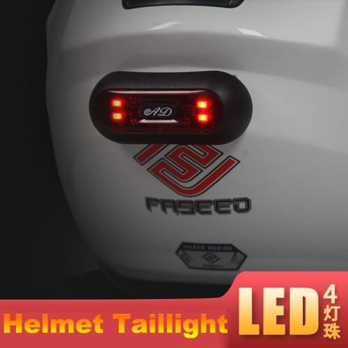 Motorcycle Helmet Night Light Strip Safety Signal Warning Light Universal LED Motorbike Helmet Taillight