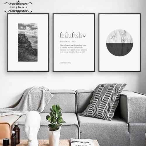 Norwegian Landscape Nature Canvas Posters and Prints Black White Scandinavian Nordic Norway Home Decoration Painting Pictures
