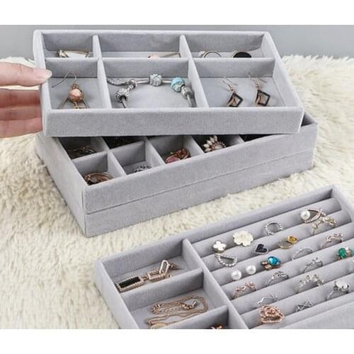 Fashion Velvet Jewelry Ring Display Stand Jewelry Storage Box Earring Display Stand Jewelry Storage Tray