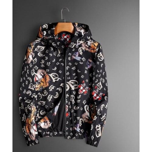 Luxury Print Hoodie Men Baroque Bomber s Zipper Coats Casual Hooded Jacket Outerwear Windbreaker Jaqueta Masculina