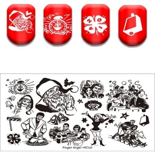 Stamping Plates Christmas Party Theme Plate Marble Geometric Stainless Steel Nail Art Image Plate Stencil