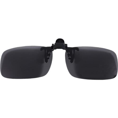 Unisex Black and Gray Rectangle Unfold Sport To Cling Polarizing Sunglasses