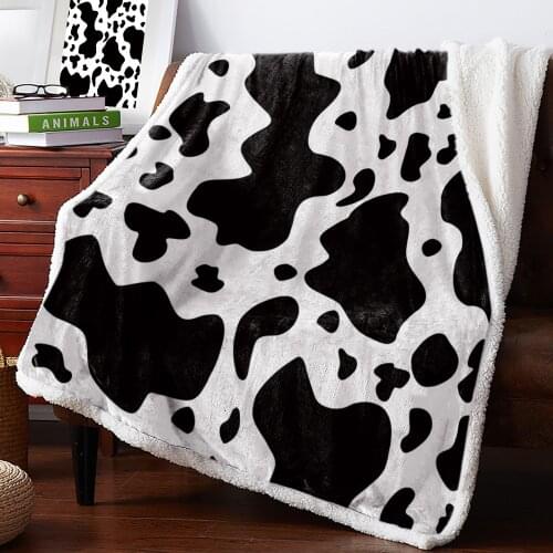 Winter Cashmere Blanket Black White Graffiti Cow Spot Bedspread Bed Cover Blankets Blanket Throws Throw Improve Sleepfleece Anti