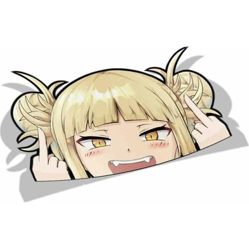 13 X 8CM Cartoon Car Sticker for Himiko Toga My Hero Academia Peeker Peek Anime Vinyl Stickers JDM Window Trunk Bumper Decal
