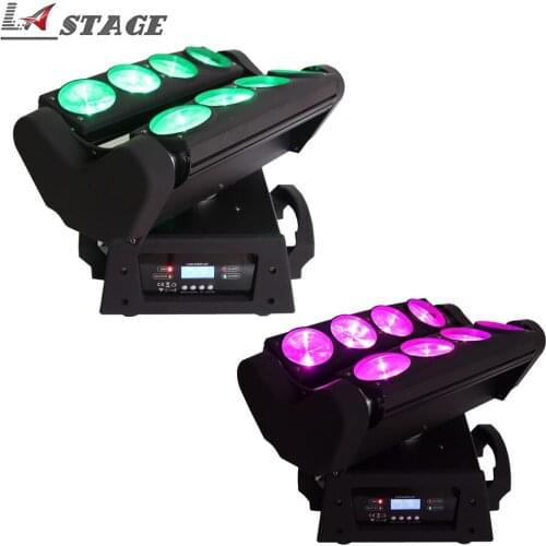 2pcs/lot Disco Dj Party Decoration 8x10w RRBW 4in1 Led Spider Beam Moving Head Light