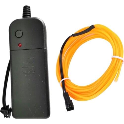 3M Flexible EL Wire Tube Rope Battery Powered Flexible Neon Light Car Party Wedding Decor With Controller LED Light DropShipping