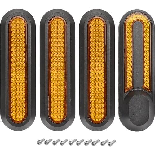 4 Pcs Yellow Refitting Decorative Shells and Reflector Bars With 10 Screws Xiaomi Mijia M365/1S/Pro/Pro2/Lite Electric Scooter
