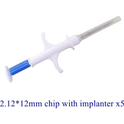 5pcs Disposable Pet Syringe with Embedded Microchip Dog Chip 2.12*12mm Animal Id Glass Tags Cat Microchip Pet Transponder
