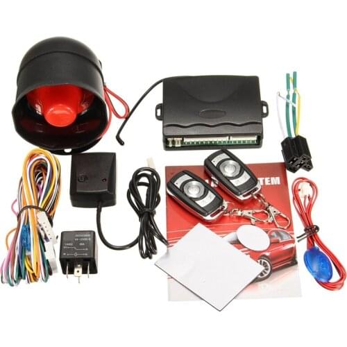 Car Vehicle Alarm Protection Burglar System Keyless Entry Siren 2 Remote Control