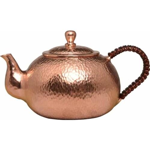 500ml 16OZ Handmade Tea Kettle Red Copper With Heat Proof Handle Kungfu Teapot For Tea