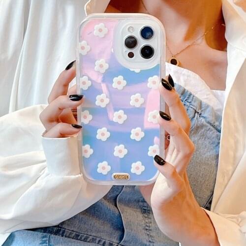 Luxury Laser Dream Glitter Phone Case for IPhone 12 11 Pro Max XR XS Max 7 8 Plus X Soft Ins Flower Leopard Tpu Back Cover Shell