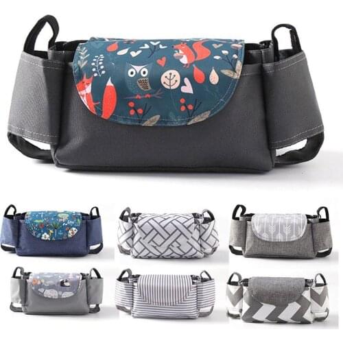 Baby Trolley Storage Bag Hanging Pocket Multi-functional Placing Milk Bottle Cup Holder Carriage Kids Stroller Accessories Parts