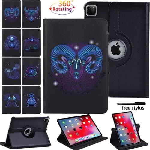 For Apple IPad Air 1/2/Air (3rd Gen)/Air (4th Gen) 360 Tablet Rotating Case Bracket Type Anti-Fall Leather Protective Cover+Pen