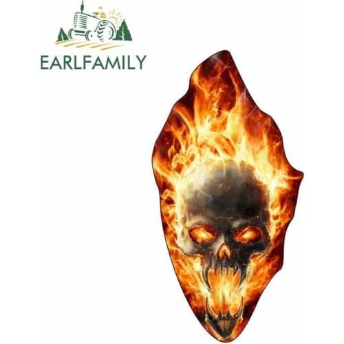 EARLFAMILY 13cm x 6.7cm for Flame Skull Anime Funny Car Stickers RV VAN DIY Fine Decal Bumper Trunk Truck Graphics Vinyl JDM