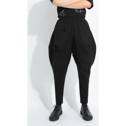 European and American dark fashion trend brand personality fashion loose wide leg trim calf feet harem pants trousers men