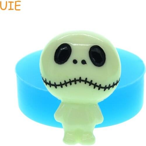 PYL179U Skull Skeleton Mold Halloween Silicone Mold 31mm - Polymer Clay Cake Decorating Mold, Bakery Mould
