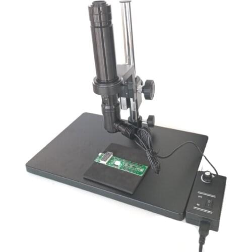 1000X Inspection Zoom Monocular C-mount Lens + Coaxial Light + Stereo Stand for PCB SMD Industrial Microscope Camera