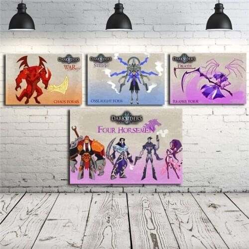 Darksiders Four Horse Men Absalom Death Wallpaper Canvas Posters Prints Wall Art Painting Decorative Picture Modern Home Decor