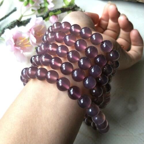 Genuine Natural Purple Jade Bracelet Women Men Fine Jewelry Amethyst Bracelets Natural Jades Stone Purple Chalcedony Bangles