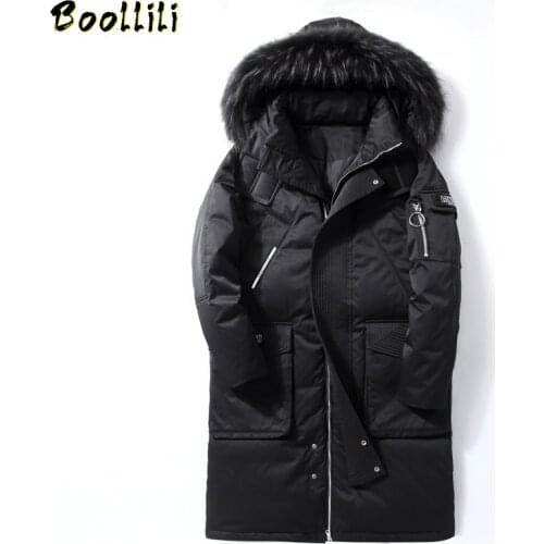 2020 New Fashion Winter Coat Men Warm Down Male Hooded Long Thickening White Duck Down Jacket Outwear Casual Solid Parkas