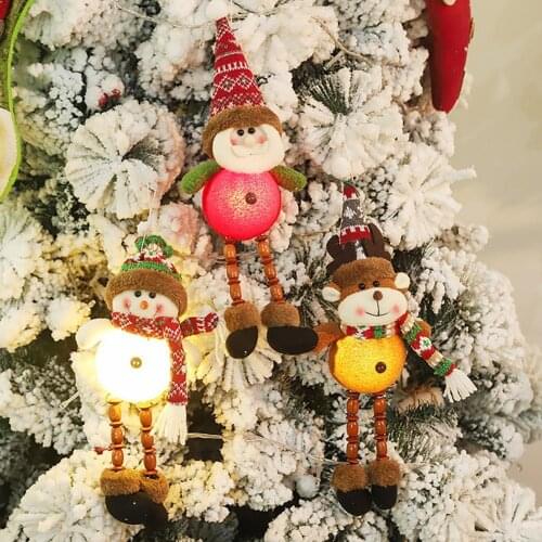 2021 New Ccreative Luminous Knitted Cotton Lovely Window Hanging Pendant Cute Hanging Pendant Xmas Theme Design for Outdoor