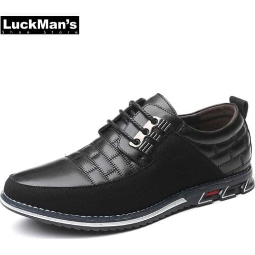 New Summer Autumn Leather Men Shoes Fashion Casual Shoes Lace-Up Loafers Business Wedding Dress Shoes Big Size 38-48 Moccasin