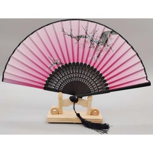Wholesale Free / Drop Shipping 100pcs/lot Floral Pattern Bamboo Folding Fan Wedding Decor Deco Mariage Decoracion Fiestas#413