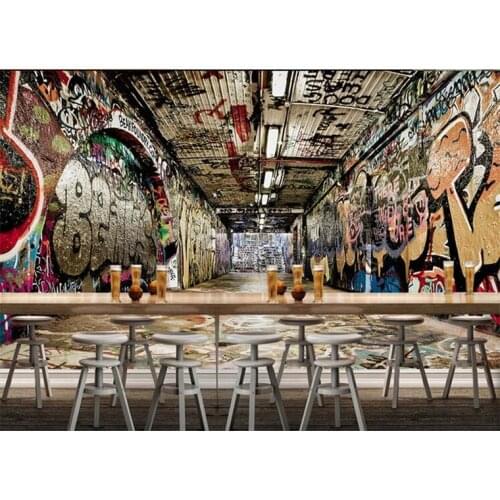 Custom 3D photo wallpaper European style retro graffiti tunnel mural restaurant living room coffee house wallpaper mural