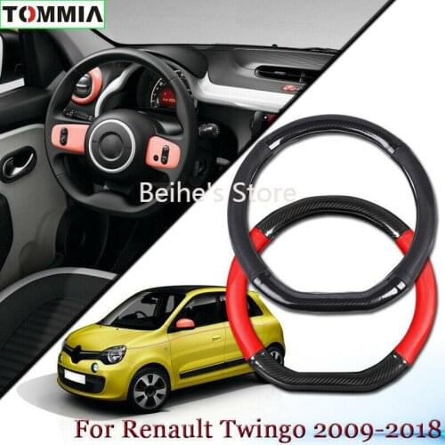 Anti-Slip Carbon Fiber Leather Car Steering Wheel Cover For Renault Twingo 2009